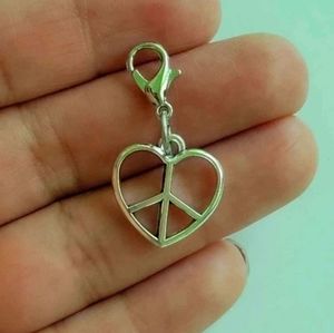 Peace sign clip on charms clipon bracelet dreadlocks planner zipper